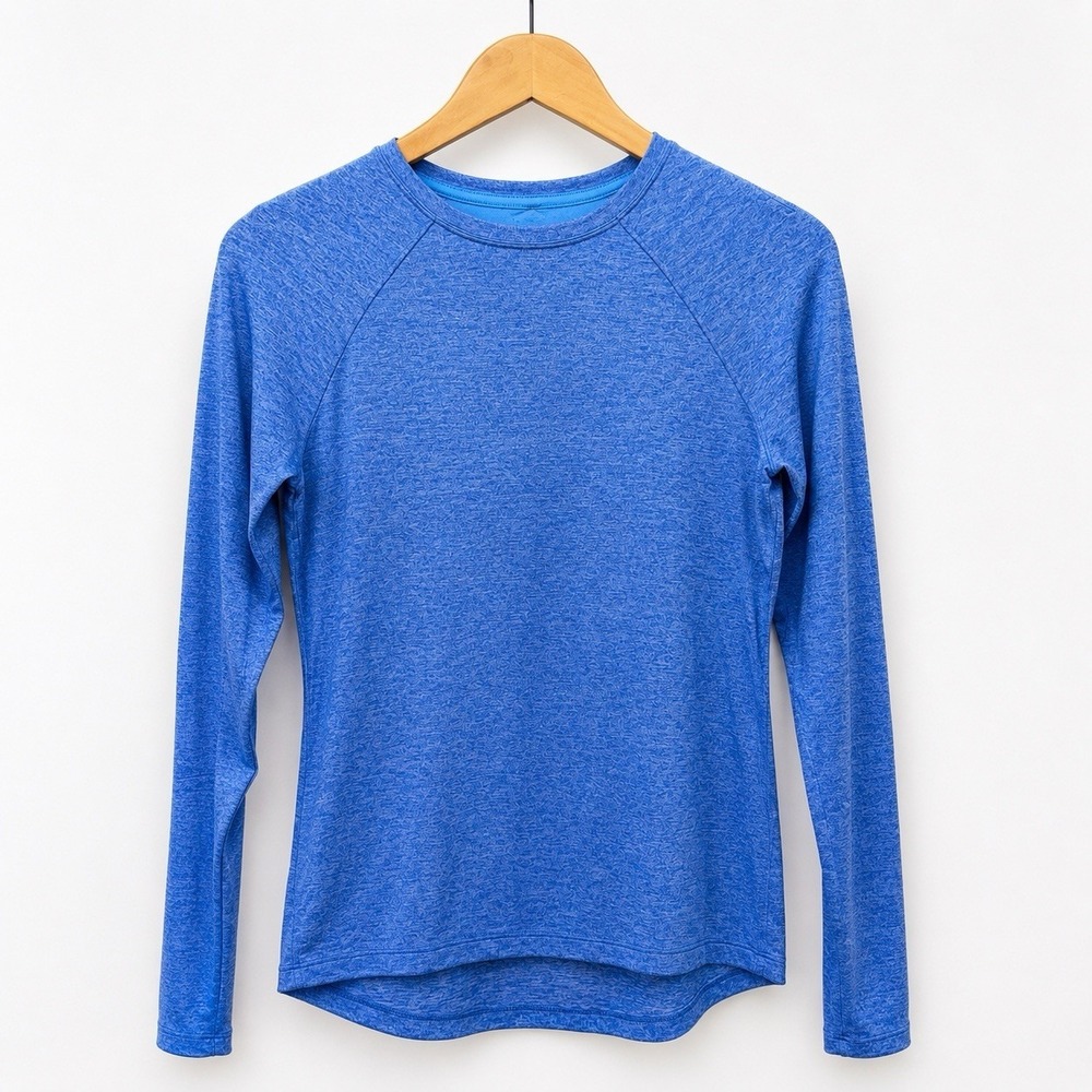 Lululemon Swiftly Tech Long Sleeve Heathered Blue Running Top Size 6 - Picture 2 of 6